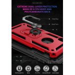 Wholesale iPhone XS Max Tech Armor Ring Grip Case with Metal Plate (Red)